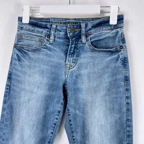 AE American Eagle Skinny Light Blue Stretch Denim Jeans Mens Size 26 x 28 - Picture 3 of 10